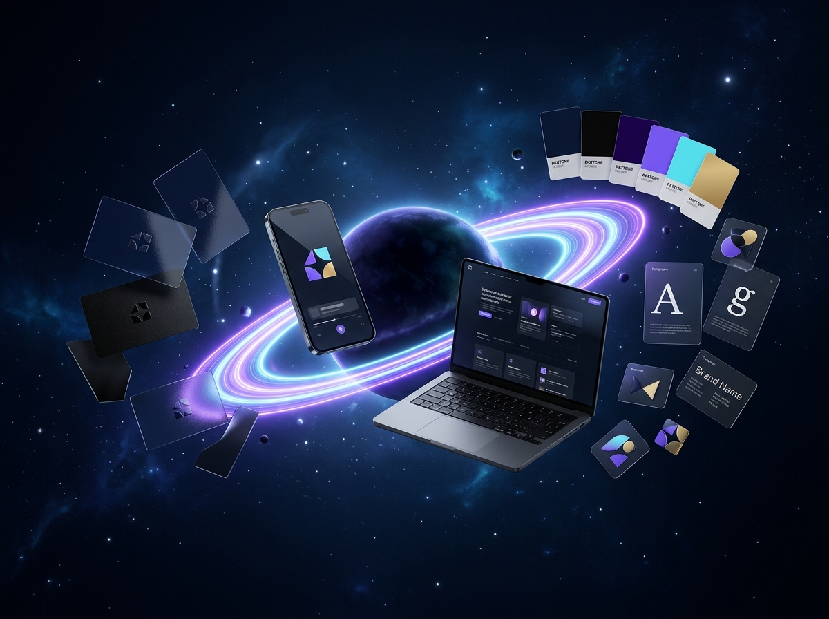 LogoVerse brand identity orbit showcase